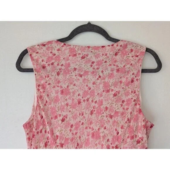 Dressbarn Women's Size 14 Muted Rose Floral Midi Wedding Cottagecore Summer - Picture 6 of 8